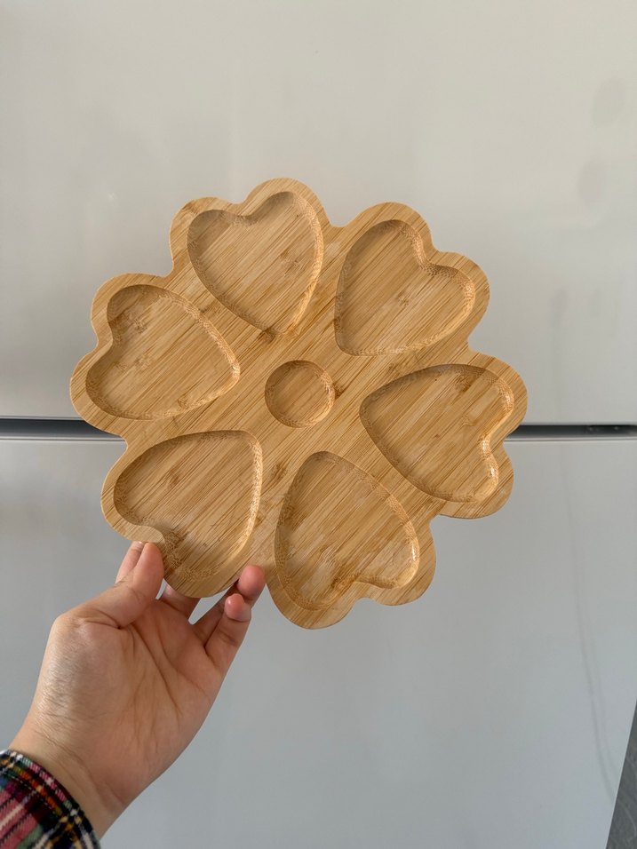 Kalp Şeklinde Ahşap Servis Tabağı - Görsel 3