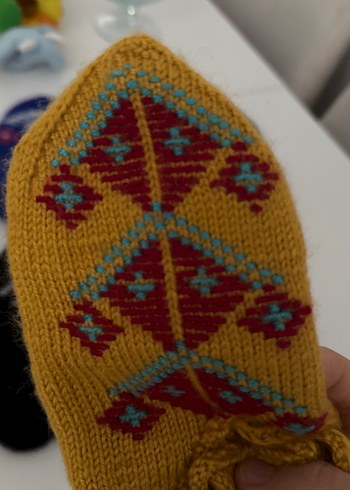 Nakışlı Örgü patik - Görsel 2