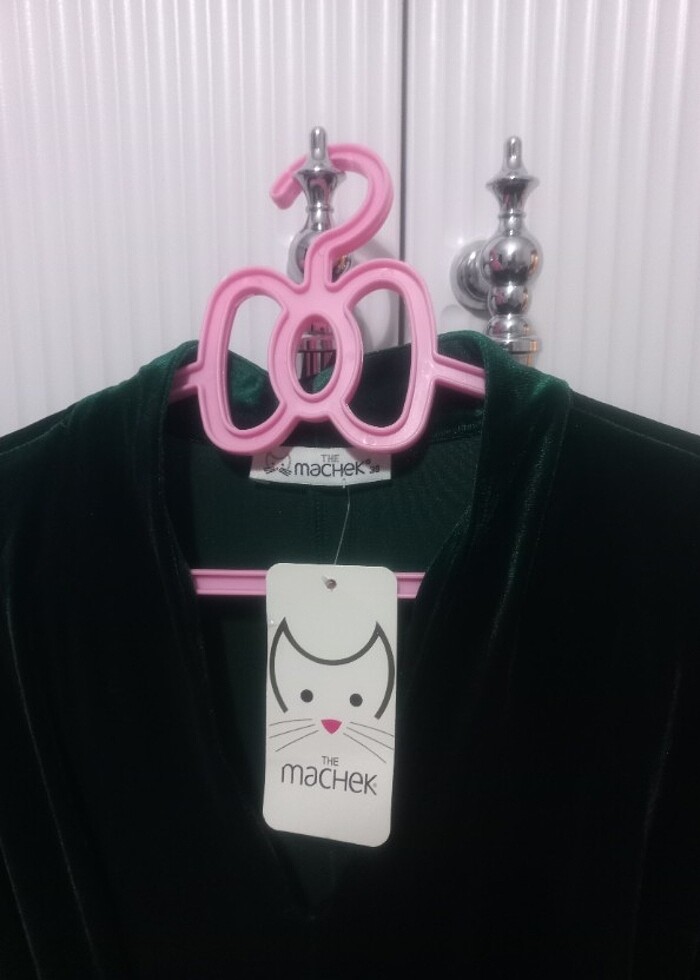 Yeşil kadife elbise - Görsel 2