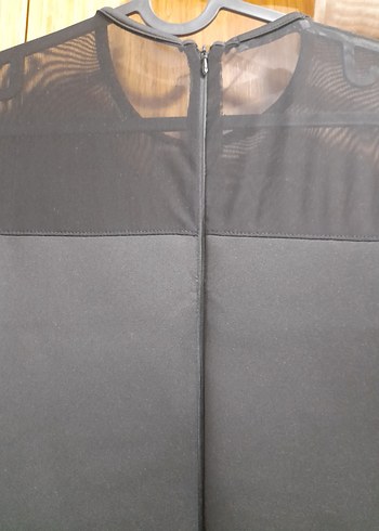 Siyah Uzun Drapeli Kadın Elbise M-L beden - Görsel 8