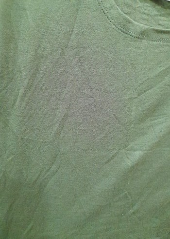 Kadın Haki Kısa Kollu Salaş Tişört - Görsel 6