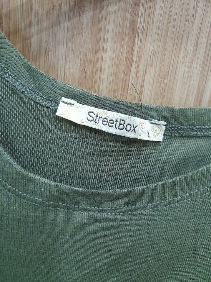 Kadın Haki Kısa Kollu Salaş Tişört - Görsel 4