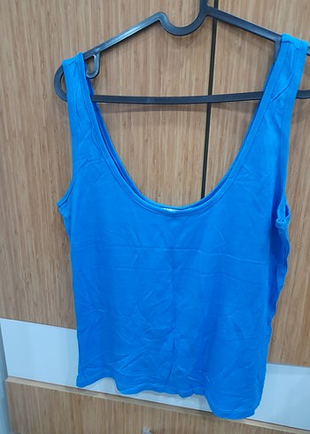 Mavi V Yaka Kolsuz Kadın Atlet - Görsel 4