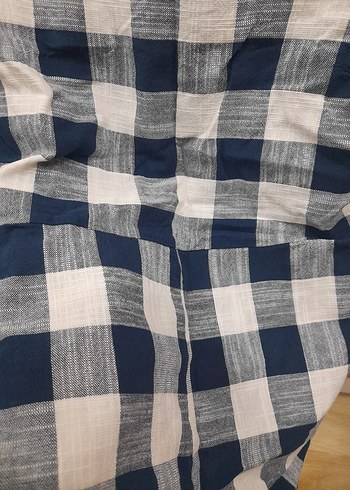 Kadın Mavi Gri Kareli Askılı Tulum - Görsel 3