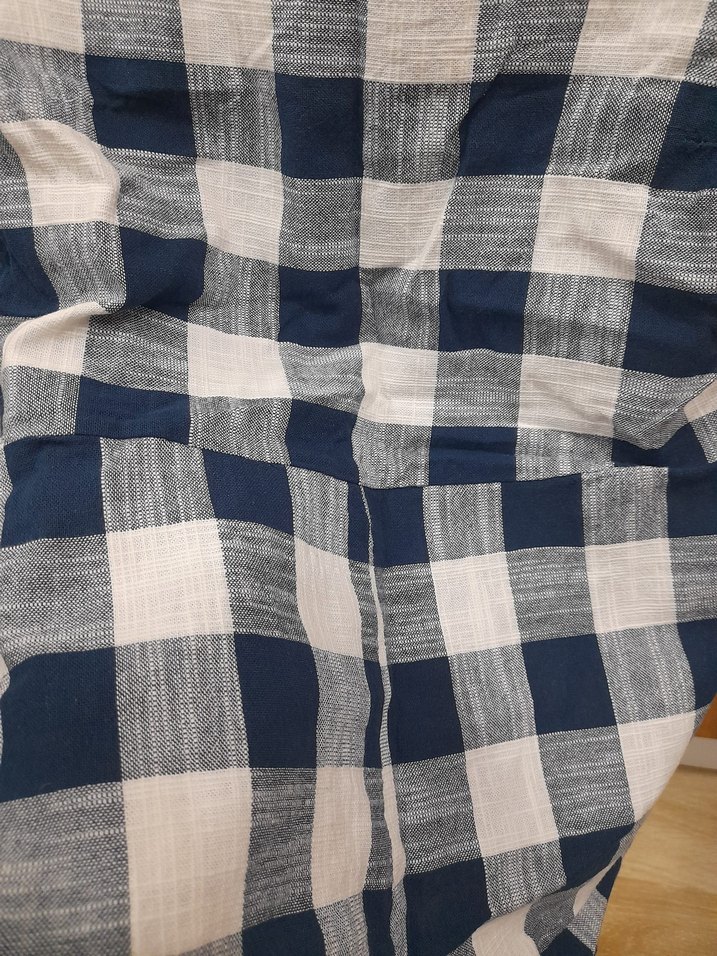 Kadın Mavi Gri Kareli Askılı Tulum - Görsel 3