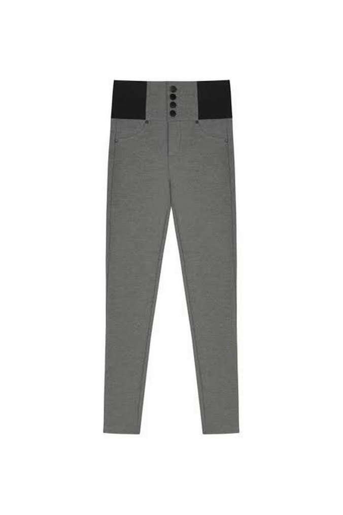 Gri Yüksek Bel Tayt Pantolon - Görsel 5