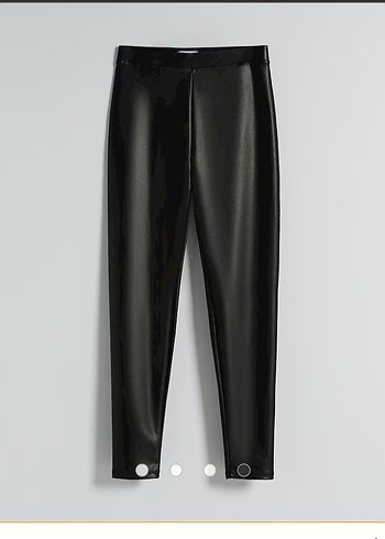 Siyah Deri Kadın Tayt - Günlük Şıklık - Görsel 4