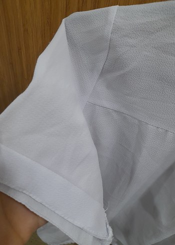 Kadın Beyaz Kısa Kollu Gömlek - Görsel 4