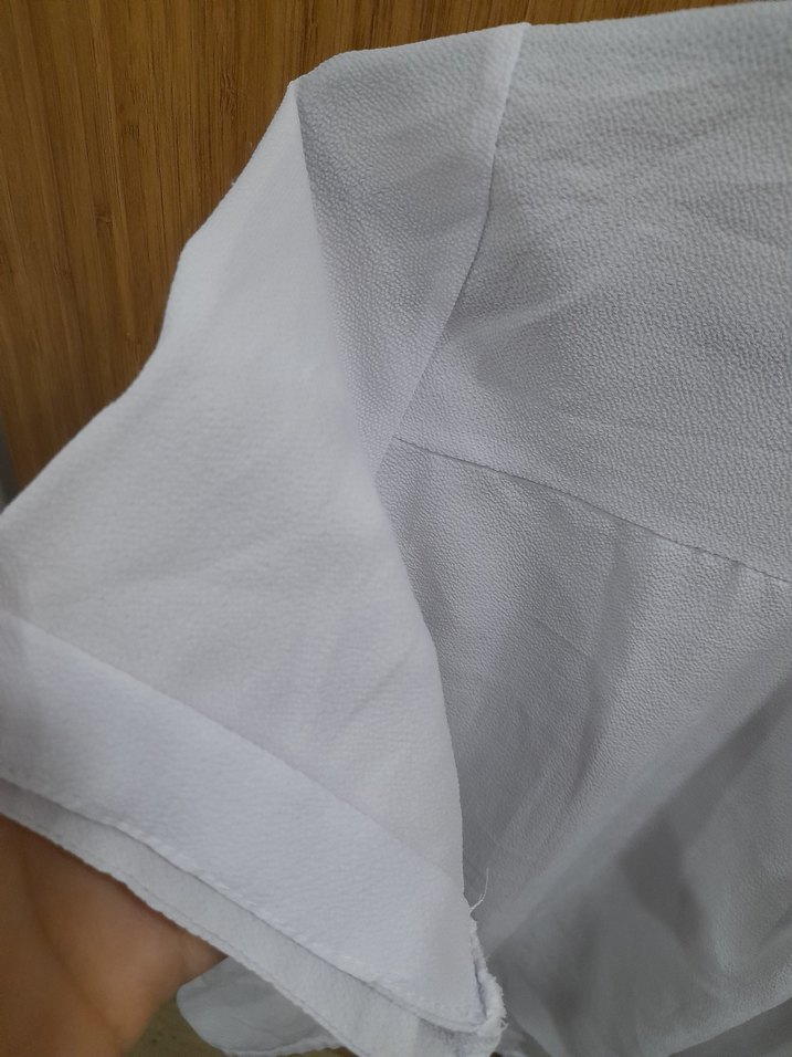 Kadın Beyaz Kısa Kollu Gömlek - Görsel 4