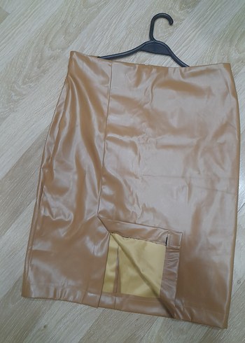 Bej Deri Midi Kalem Etek - Görsel 3