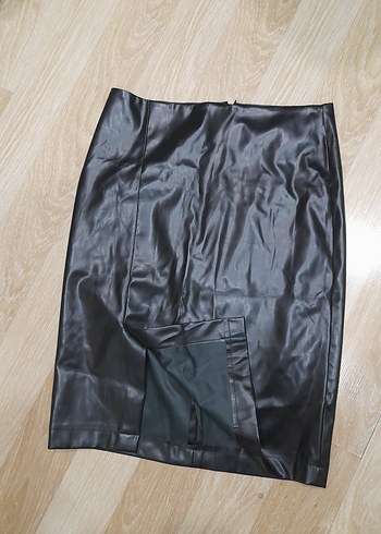 Siyah Deri Midi Kalem Etek - Görsel 5
