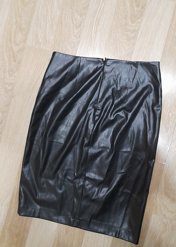 Siyah Deri Midi Kalem Etek - Görsel 3
