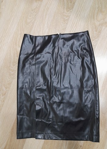 Siyah Deri Midi Kalem Etek - Görsel 2