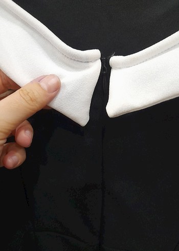 Siyah Midi Straplez Klasik Elbise - Görsel 7