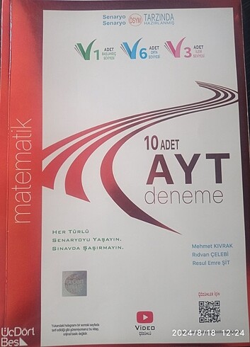 Üç dört beş yayınları Ayt Matematik branş denemesi 