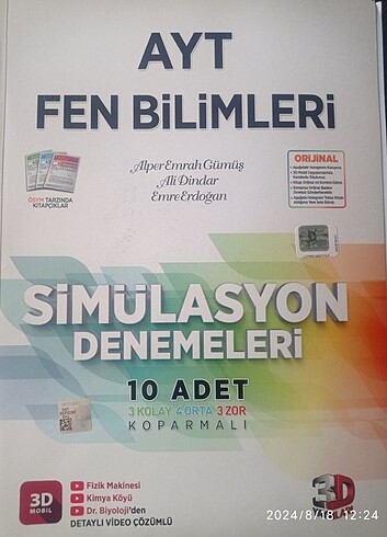 3D Yayınları Ayt Fen Bilimleri Branş Denemesi 