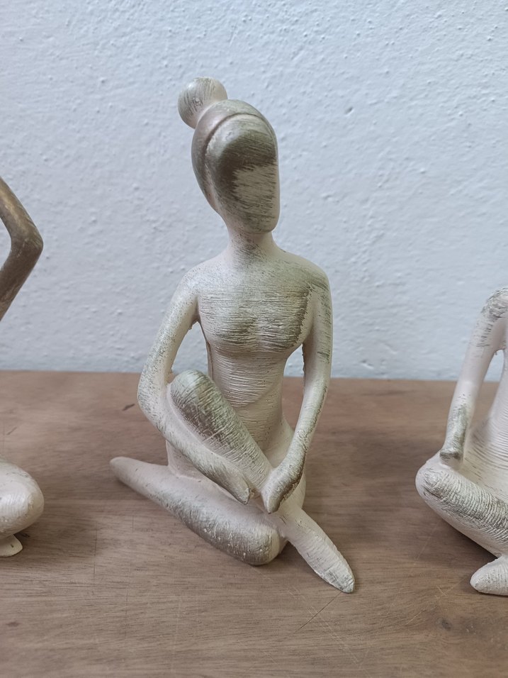 Beyaz Yoga Pozlu Dekoratif Figürler - Görsel 4