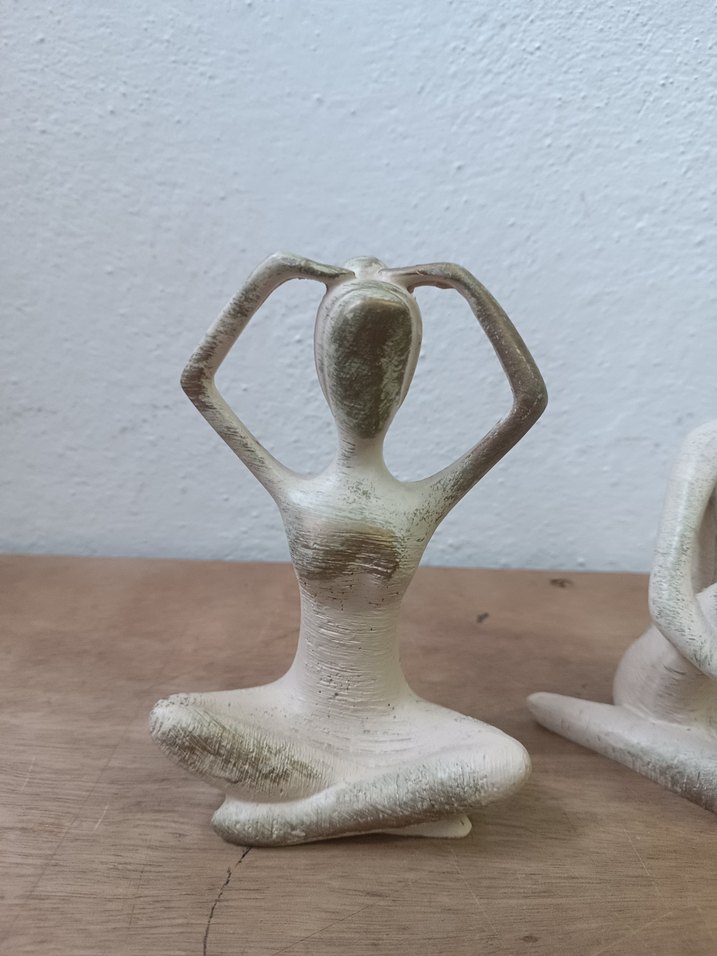 Beyaz Yoga Pozlu Dekoratif Figürler - Görsel 3