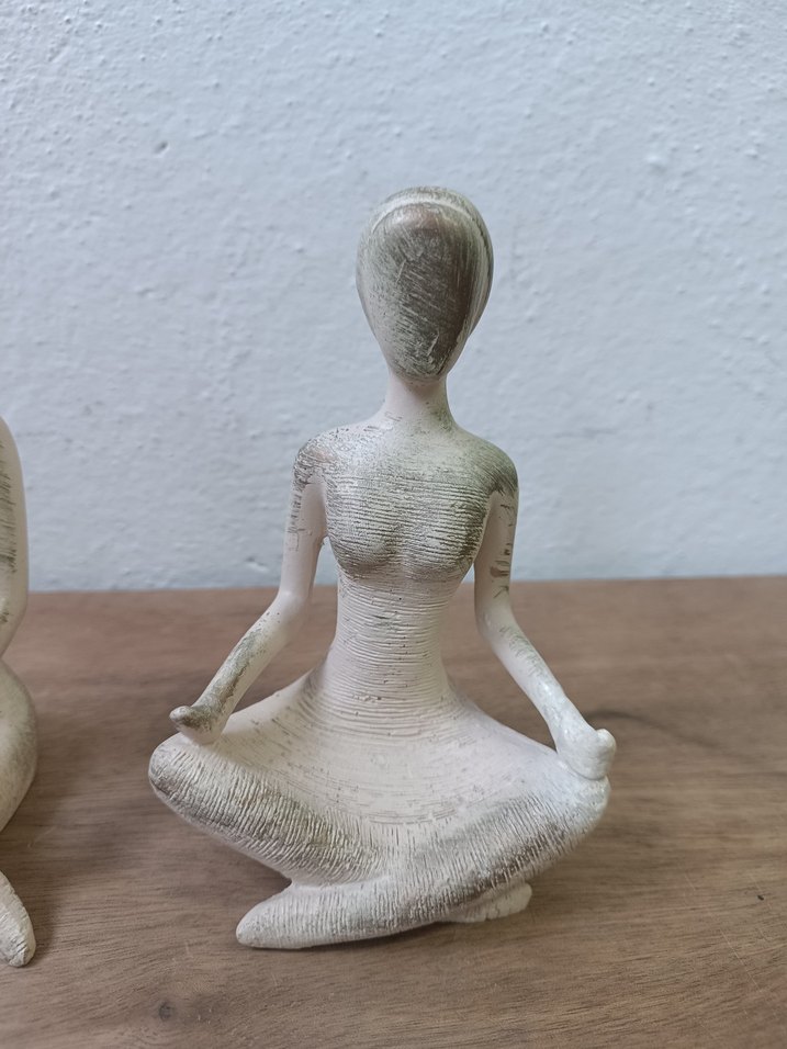 Beyaz Yoga Pozlu Dekoratif Figürler - Görsel 5