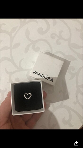 Pandora boncuklu kalp küresi charm