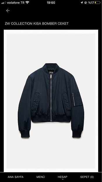ZARA KISA BOMBER ÇEKET