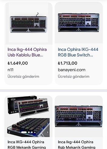 Inca Rgb Mekanik klavye - Görsel 8