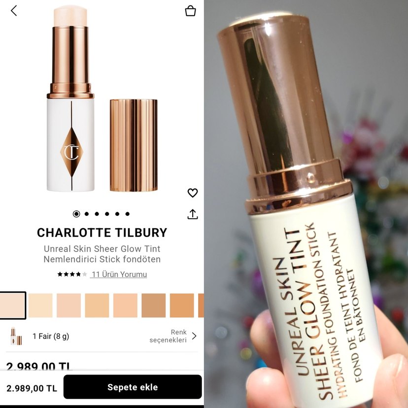 ORİJİNAL Charlotte Tilbury Surreal Glow Skin Tint Stick Fondöten - Görsel 2