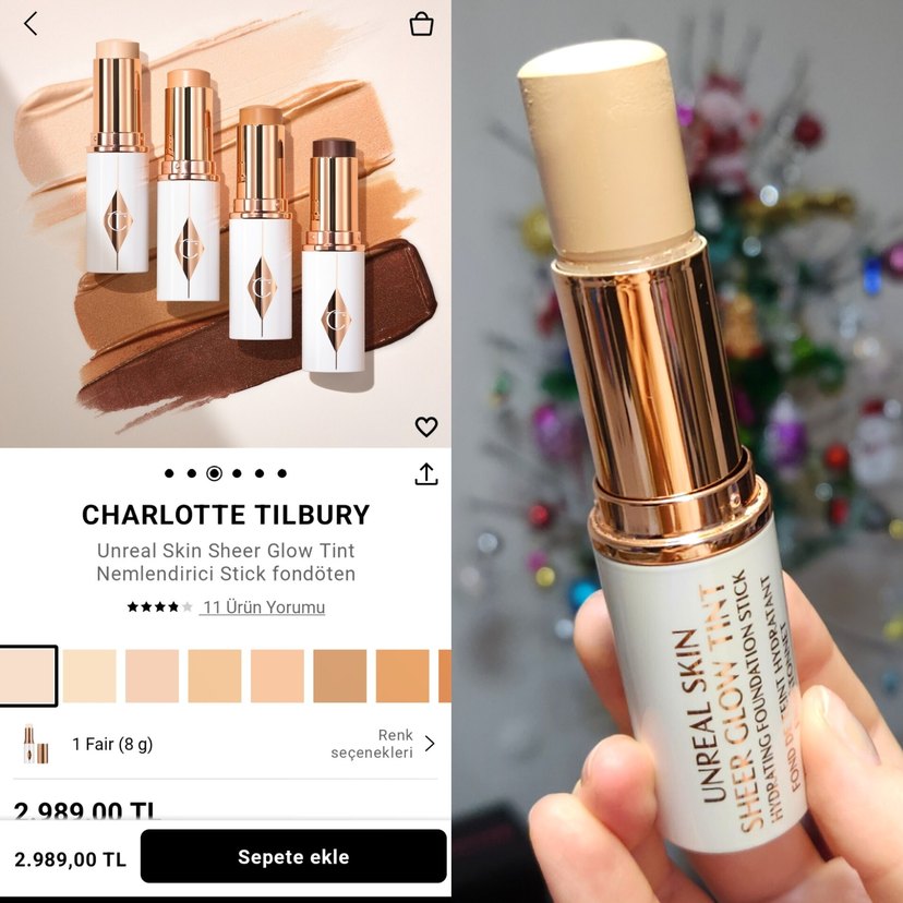 ORİJİNAL Charlotte Tilbury Surreal Glow Skin Tint Stick Fondöten - Görsel 4