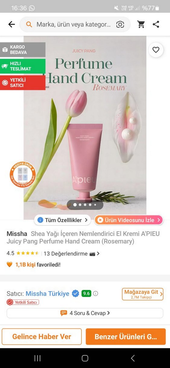 Missha A'pieu Pastel Pembe El Kremi Parfümlü yeni - Görsel 3