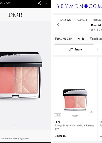 Dior ORİJİNAL BEYMENDEN Dior Color & Glow Palette Allık