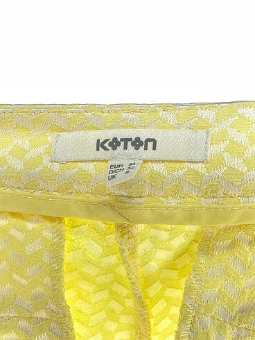 34 Beden sarı Renk Koton Düz Kesim %70 İndirimli.