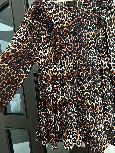 48 Beden Leopar günlük elbise