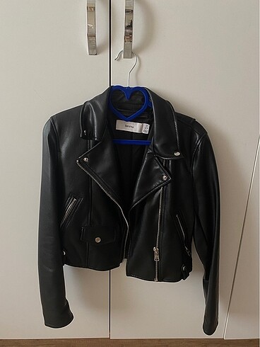 bershka deri biker ceket