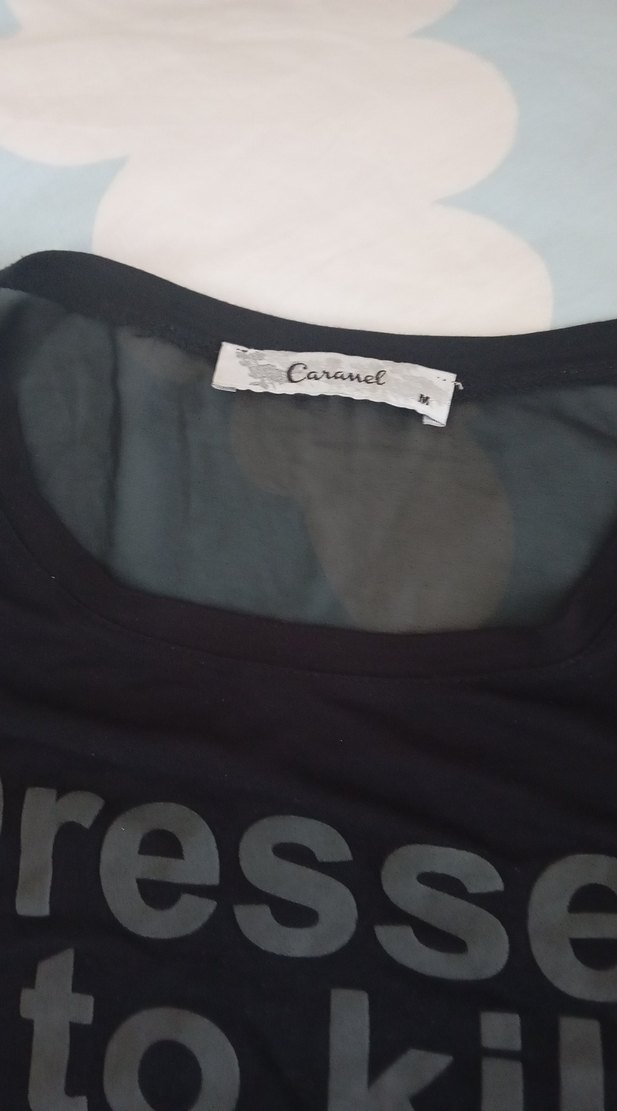 Siyah Pamuklu TişörtUzun Kollu - Görsel 3