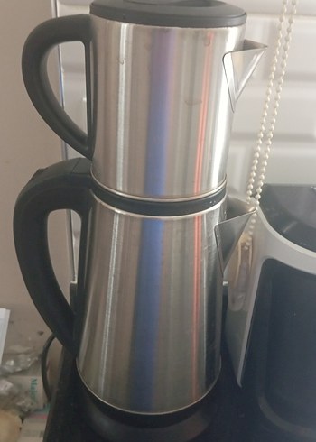 Parlak Gri Çay Makinesi 1 kez kullanıldı - Görsel 2