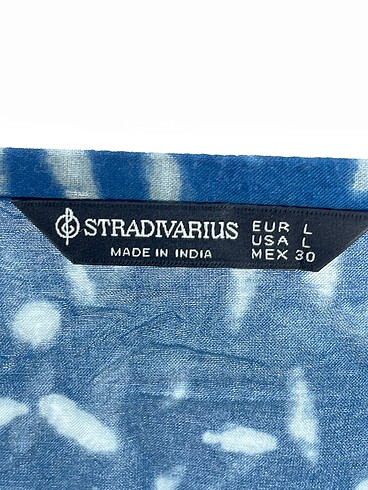 l Beden mavi Renk Stradivarius Uzun Elbise %70 İndirimli.