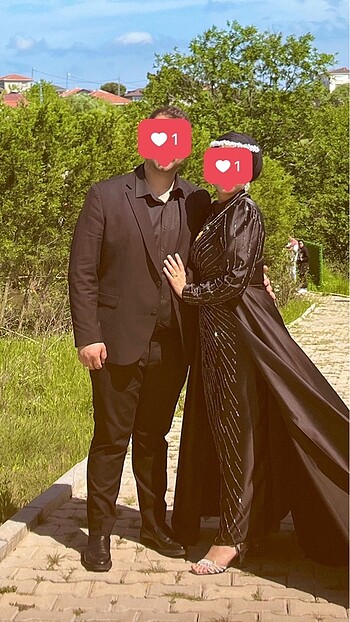 38 Beden Saten taşlı abiye