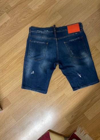 Mavi Yırtık Detaylı Erkek Kot Şort - Görsel 2