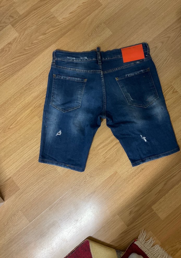 Mavi Yırtık Detaylı Erkek Kot Şort - Görsel 2