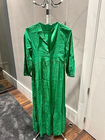 xs Beden Zata yeşil elbise