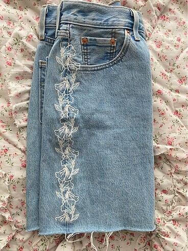s Beden mavi Renk Orijinal levis vintage coquette kot etek