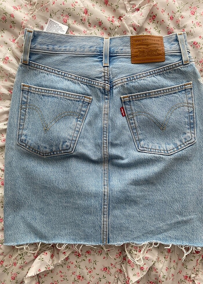 Orijinal levis vintage coquette kot etek - Görsel 3