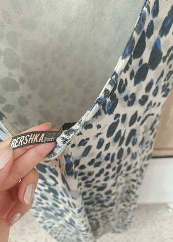 s Beden Leopar Desenli Kısa Kollu Mini Elbise bershka
