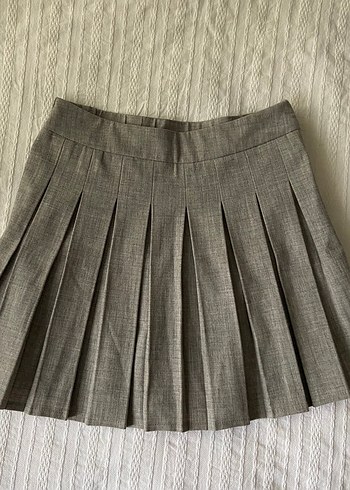 Gri Pilili Mini Etek