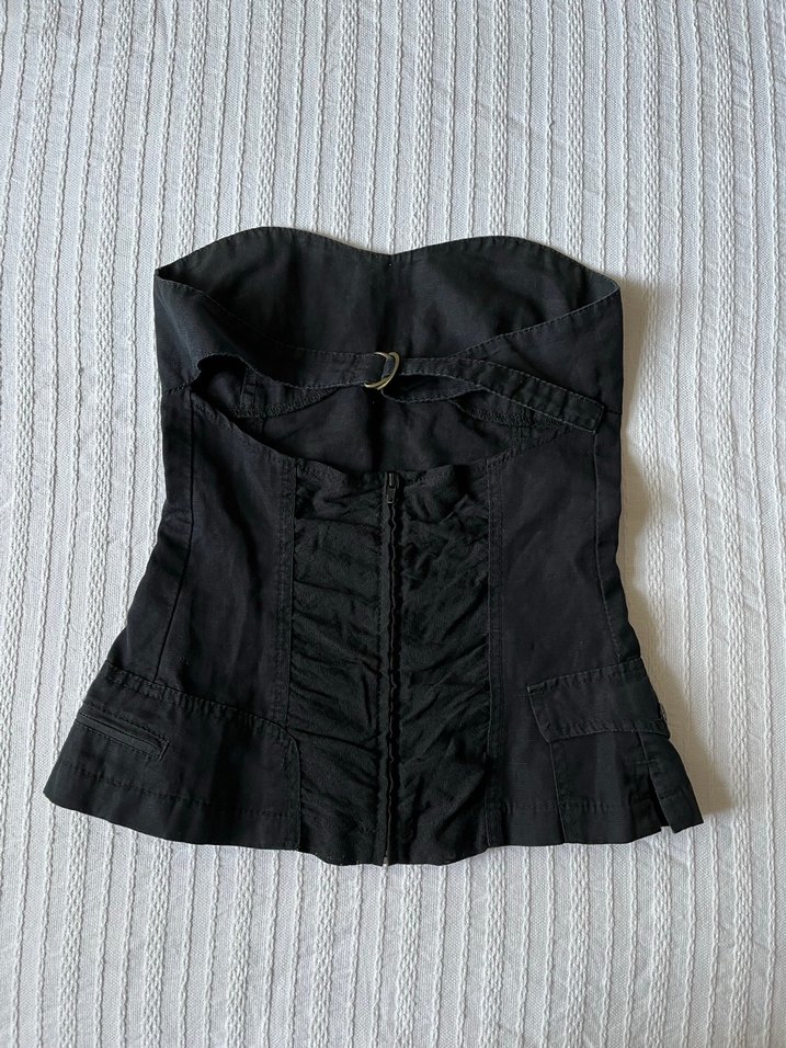 Kemerli Siyah Straplez Kadın Büstiyer - Görsel 3