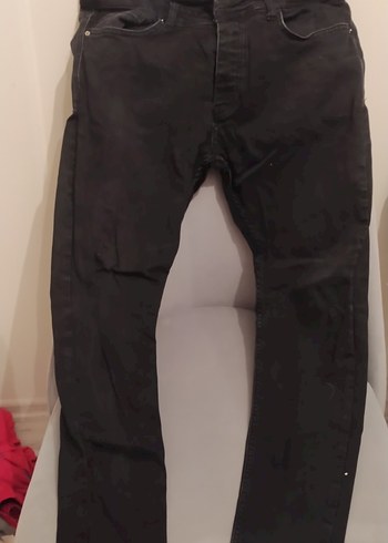 Erkek Siyah Dar Kesim Denim Pantolon