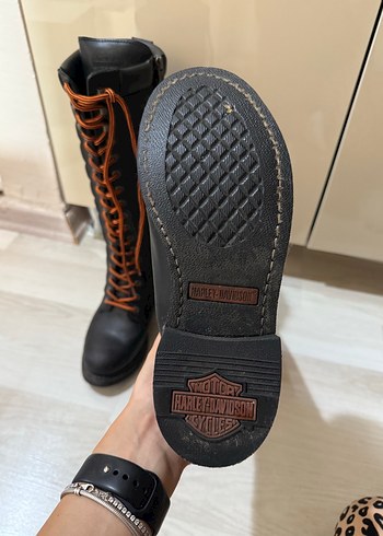 38 Beden siyah Renk Harley Davidson Siyah Deri Biker Dizüstü çizme