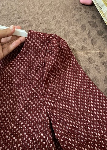 H&M Bordo Kısa Kollu Bluz