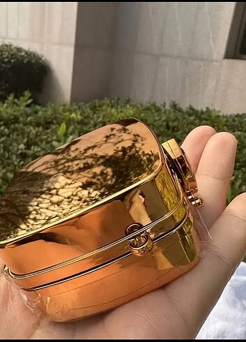 Abiye Kare Gold Ruj Çantası