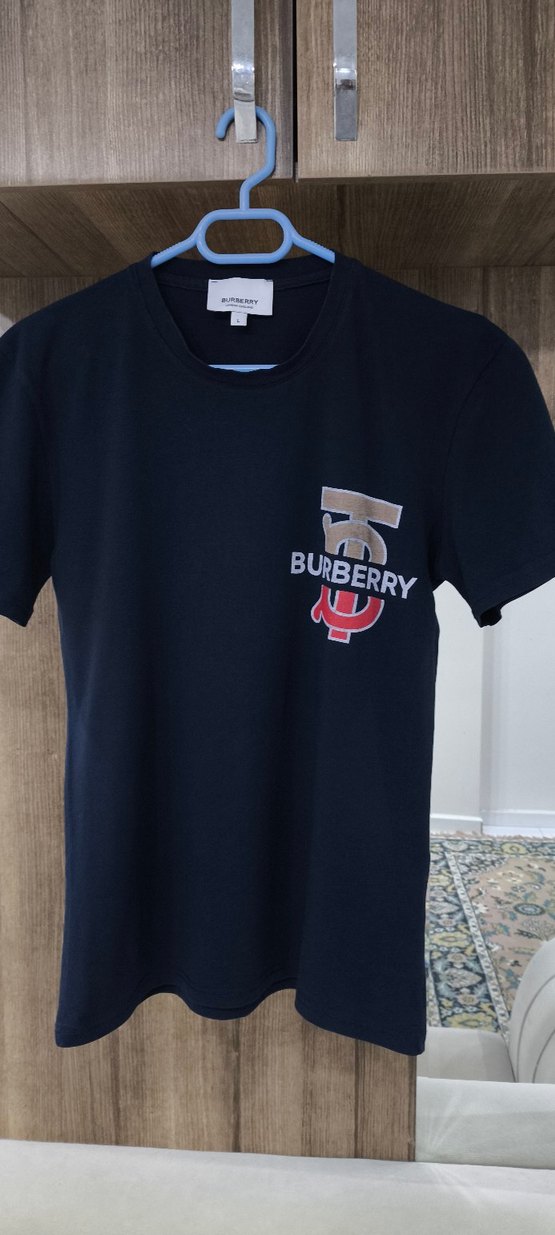 Burberry Bisiklet Yaka Baskılı Tişört - Görsel 2